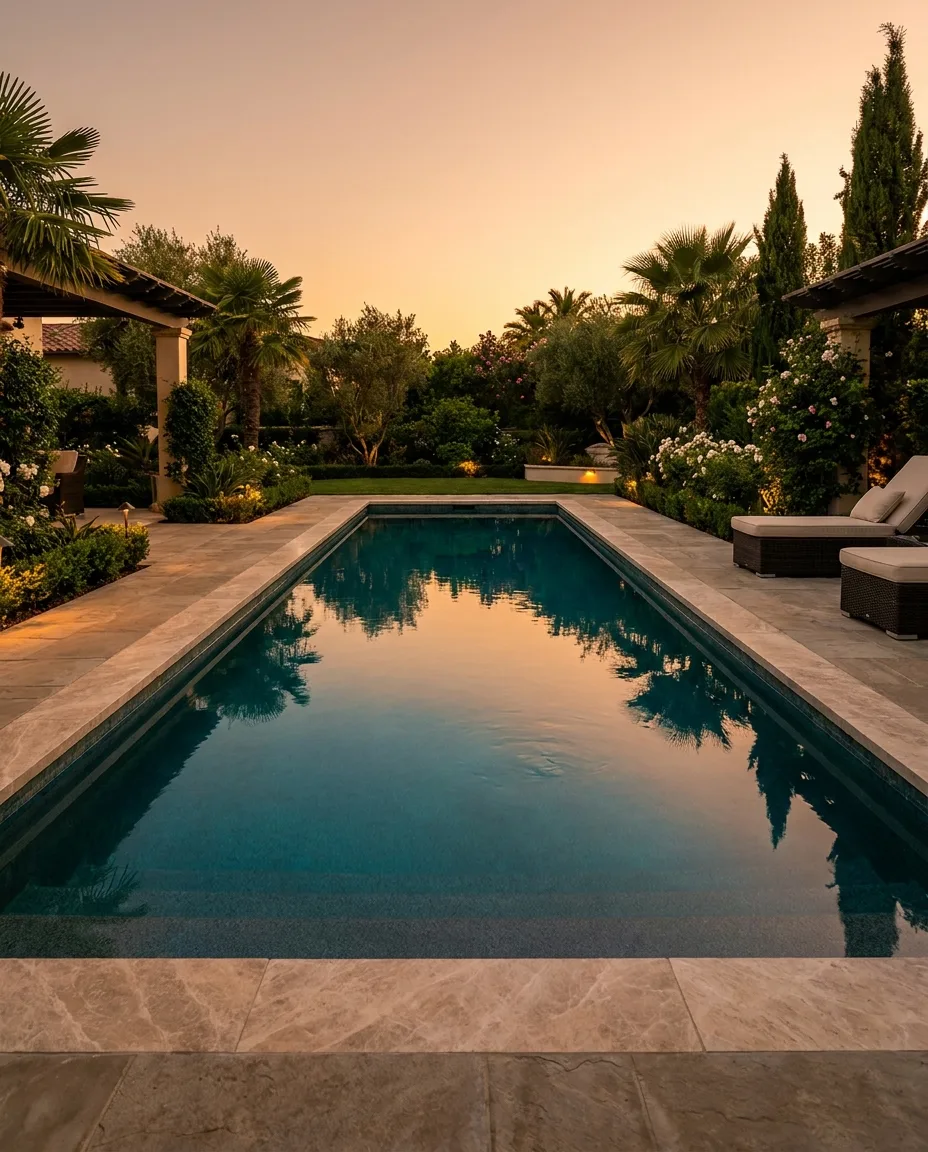 Custom website design mockup for a luxury pool builder